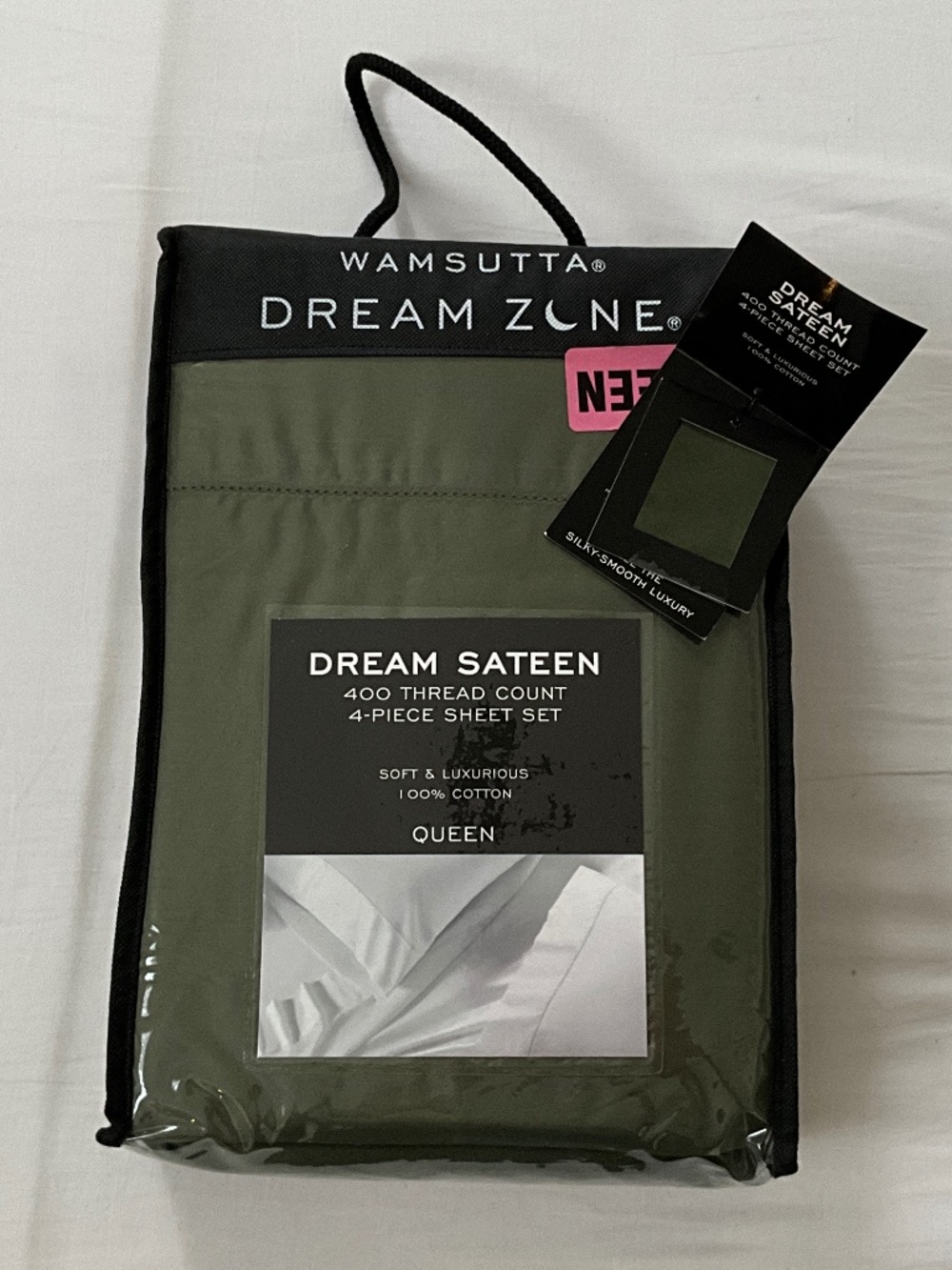 NWT WAMSUTTA Dream Zone 400TC Sateen Queen Sheet Set Green